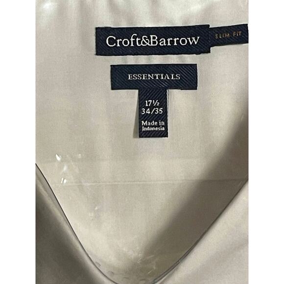 Brand New Croft & Barrow Slim Fit long Sleeve Button Down size 17.5 34/35 - Picture 2 of 3